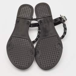 Givenchy Black Jelly Chain Detail Ankle Strap Flat Sandals Size 39