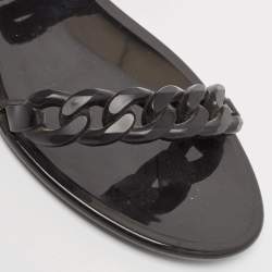 Givenchy Black Jelly Chain Detail Ankle Strap Flat Sandals Size 39