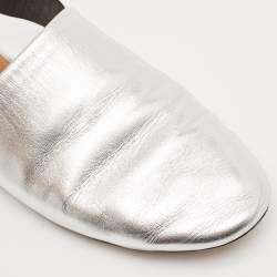 Givenchy Sliver Leather Rivington Logo Slingback Flat Mules Size 38