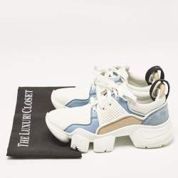Givenchy Multicolor Leather and Suede Jaw Low Top Sneakers Size 38