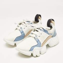 Givenchy Multicolor Leather and Suede Jaw Low Top Sneakers Size 38