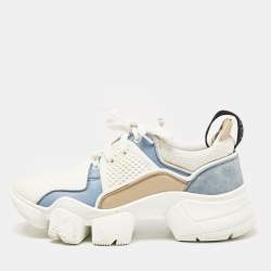 Givenchy Multicolor Leather and Suede Jaw Low Top Sneakers Size 38