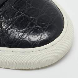 Givenchy Black Croc Embossed Leather Urban Street Sneakers Size 38.5