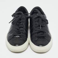 Givenchy Black Croc Embossed Leather Urban Street Sneakers Size 38.5