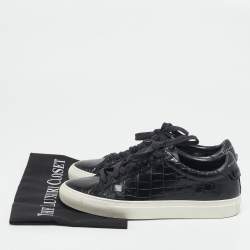 Givenchy Black Croc Embossed Leather Urban Street Sneakers Size 38.5