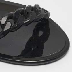 Pre Owned Givenchy Black Jelly Chain Flat Sandals Size 38