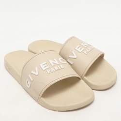 Givenchy Cream Rubber Logo Slide Sandals Size 44
