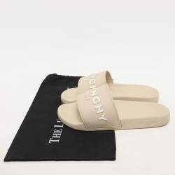Givenchy Cream Rubber Logo Slide Sandals Size 44