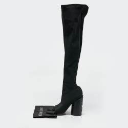Givenchy Black Stretch Fabric Over The Knee Boots Size 39