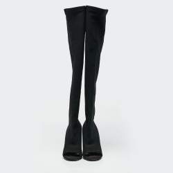 Givenchy Black Stretch Fabric Over The Knee Boots Size 39
