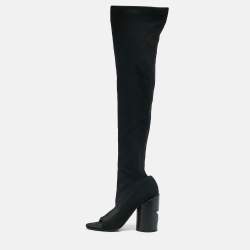 Givenchy Black Stretch Fabric Over The Knee Boots Size 39