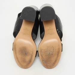 Givenchy Black Leather Buckle Slingback Sandals Size 38