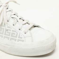 Givenchy White Perforated Signature Leather Low Top Sneakers Size 40