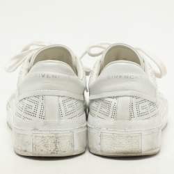Givenchy White Perforated Signature Leather Low Top Sneakers Size 40