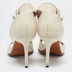 Givenchy White Leather Shark Tooth Ankle Strap Sandals Size 38.5