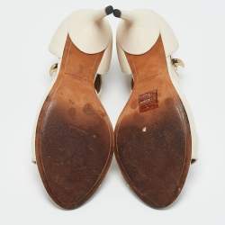 Givenchy White Leather Shark Tooth Ankle Strap Sandals Size 38.5