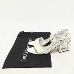 Givenchy White Patent Leather Triangle Ankle Strap Sandals Size 37