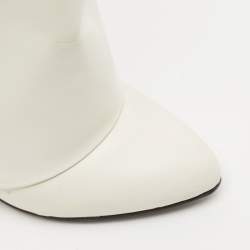 Givenchy White Leather Shark Lock Knee Length Boots Size 40