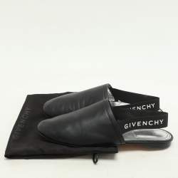 Givenchy Black Leather and Elastic Rivington Slingback Flats Size 37.5