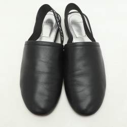 Givenchy Black Leather and Elastic Rivington Slingback Flats Size 37.5