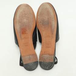 Givenchy Black Leather and Elastic Rivington Slingback Flats Size 37.5
