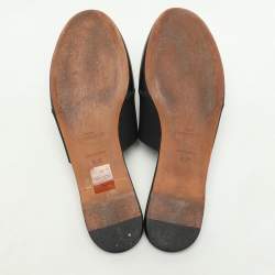 Givenchy Black Leather and Elastic Bedford Flat Mules Size 37.5