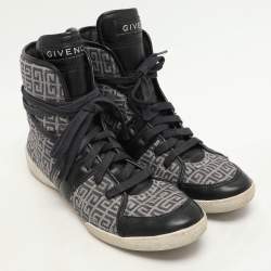 Givenchy Blue Canvas Logo High Top Sneakers Size 40