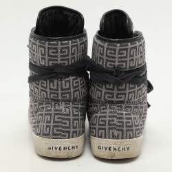 Givenchy Blue Canvas Logo High Top Sneakers Size 40