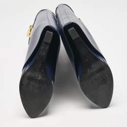 Givenchy Navy Blue Leather Shark Lock Knee Length Boots Size 39
