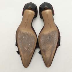 Givenchy Black/Red Signature Canvas and Leather Tassel D'orsay Pumps Size 38
