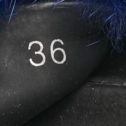 Givenchy Blue Mink Fur Pool Slide Flats Size 36