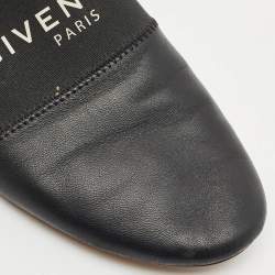 Givenchy Black/Silver Leather Bedford Flat Mules Size 39