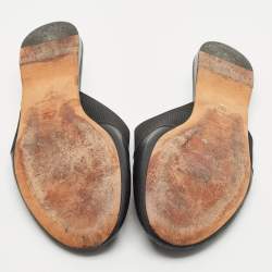 Givenchy Black/Silver Leather Bedford Flat Mules Size 39