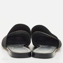 Givenchy Black/Silver Leather Bedford Flat Mules Size 39