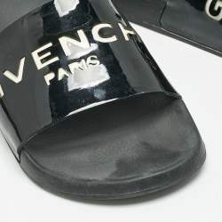 Givenchy Black Leather Pool Slides Size 39