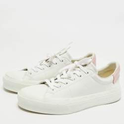 Givenchy White/Pink Leather Low Top Sneakers Size 40