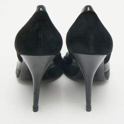 Givenchy Black Calf Hair,Suede and Leather Shark Slingback Pumps Size 39