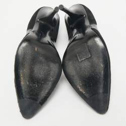 Givenchy Black Calf Hair,Suede and Leather Shark Slingback Pumps Size 39