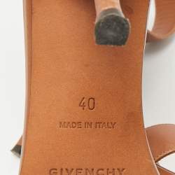 Pre Owned Givenchy Tan Leather Ankle Strap Sandals Size 40
