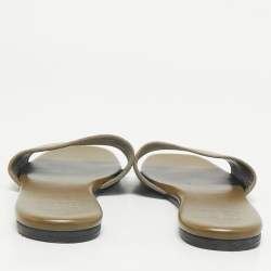 Givenchy Green Canvas 4G Flat Slides Size 40