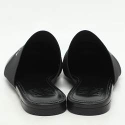 Givenchy Black Leather and Elastic Bedford Flat Mules Size 38