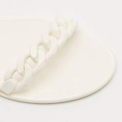 Givenchy White Jelly Chain Link Flat Ankle Strap Sandals Size 38
