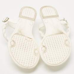 Givenchy White Jelly Chain Link Flat Ankle Strap Sandals Size 38