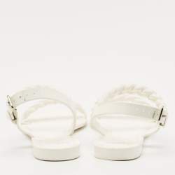Givenchy White Jelly Chain Link Flat Ankle Strap Sandals Size 38