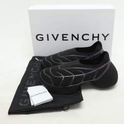 Pre Owned Givenchy Black Knit Fabric TK-360 Sneakers Size 37