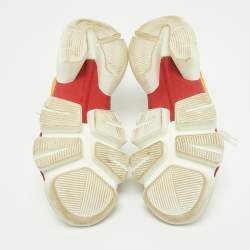 Pre Owned Givenchy Multicolor Neoprene and Suede Jaw Low Top Sneakers Size 38