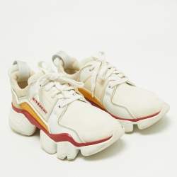 Pre Owned Givenchy Multicolor Neoprene and Suede Jaw Low Top Sneakers Size 38