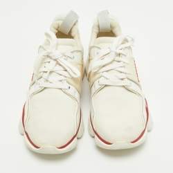 Pre Owned Givenchy Multicolor Neoprene and Suede Jaw Low Top Sneakers Size 38