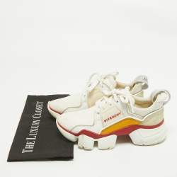 Pre Owned Givenchy Multicolor Neoprene and Suede Jaw Low Top Sneakers Size 38