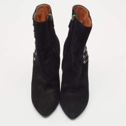 مملوكة مسبقًا Givenchy Black Suede Ankle Length Boots Size 37.5